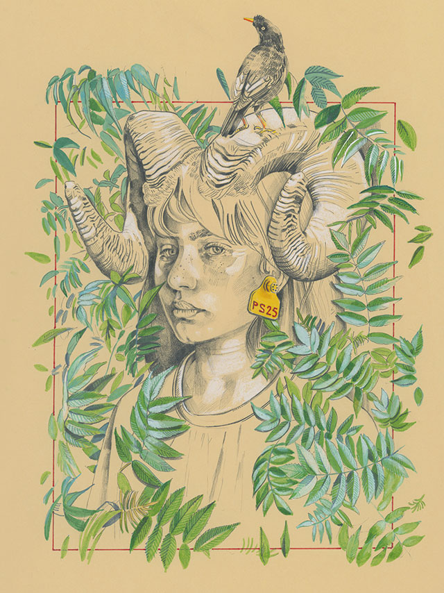 „Labeled Soul“, 2020,  Bleistift und Marker auf Papier, 21 X 29 cm